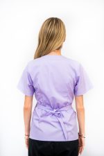 Bluza Medicala stil Kimono cu 2 buzunare laterale - lila - imagine 2