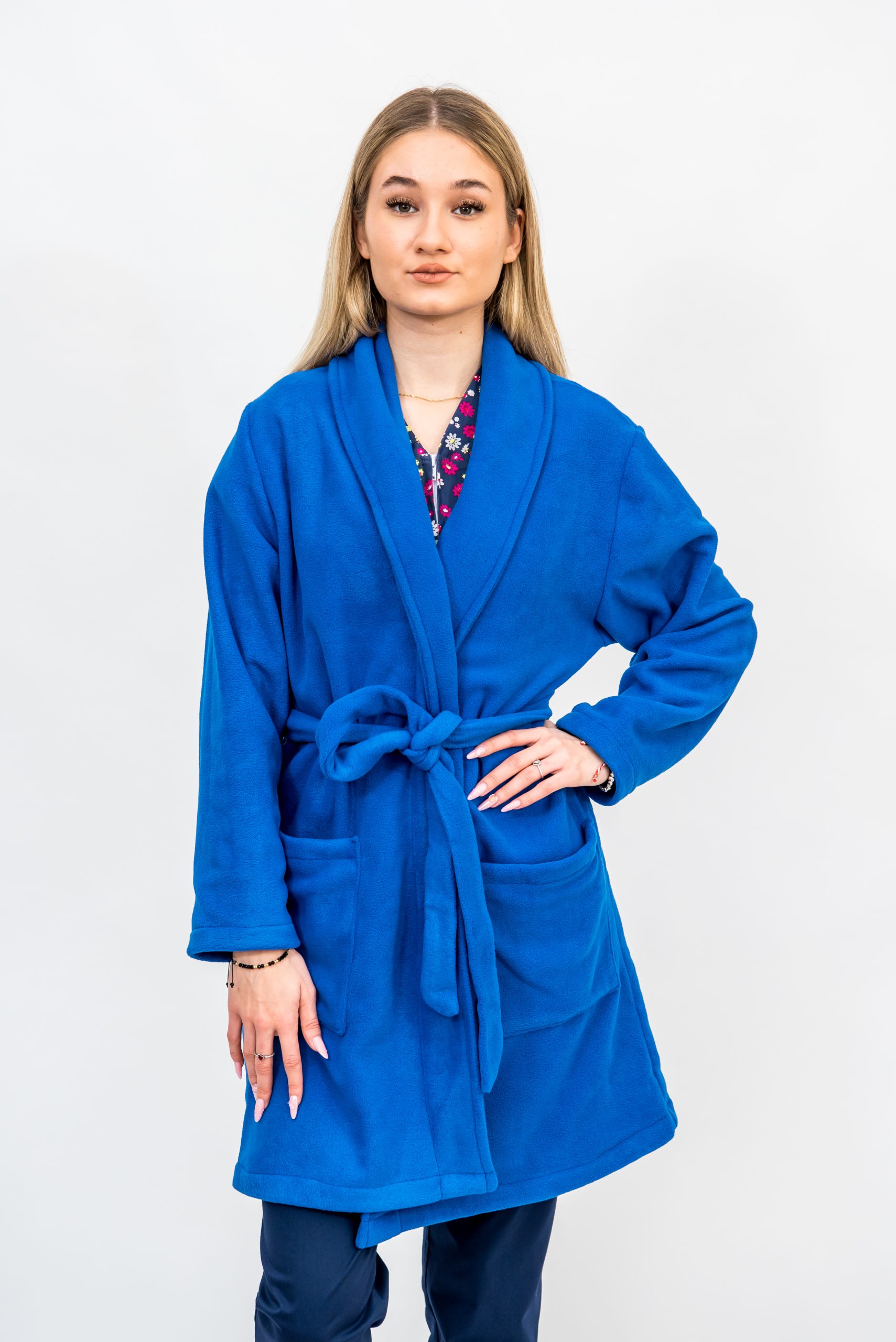 DSC_8334 Halat Polar Fleece Modern Albastru cu 2 Buzunare - imagine 1