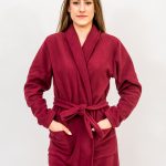 Halat Polar Fleece Modern Grena cu 2 Buzunare