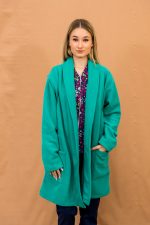 Halat Polar Fleece Modern Verde cu 2 Buzunare