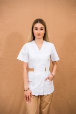 Bluza Medicala stil Kimono cu 2 buzunare laterale - model 2