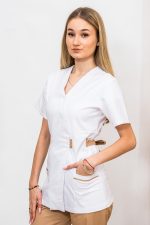 Bluza Medicala stil Kimono cu 2 buzunare laterale - model 2 - imagine 2